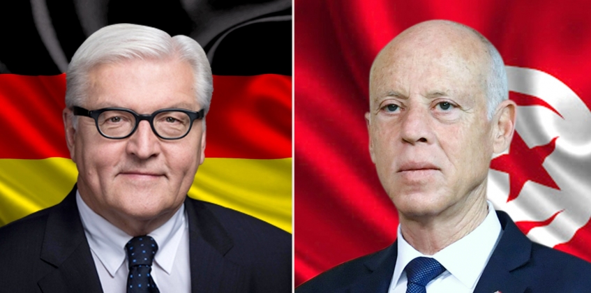 رئيس الجمهورية قيس سعيد يتلقى مكالمة هاتفية من السيد فرانك والتر شتاينماير، رئيس جمهورية ألمانيا الفيدرالية